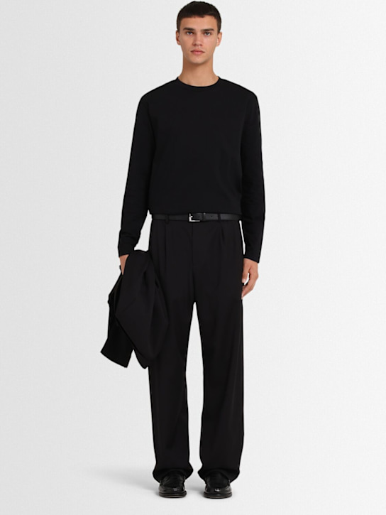 THE CORE: Pleated wool twill straight pants