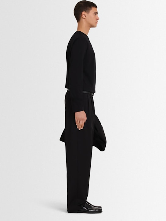 THE CORE: Pleated wool twill straight pants