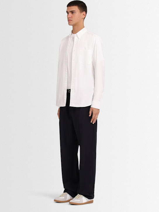 THE CORE: Pleated wool twill straight pants