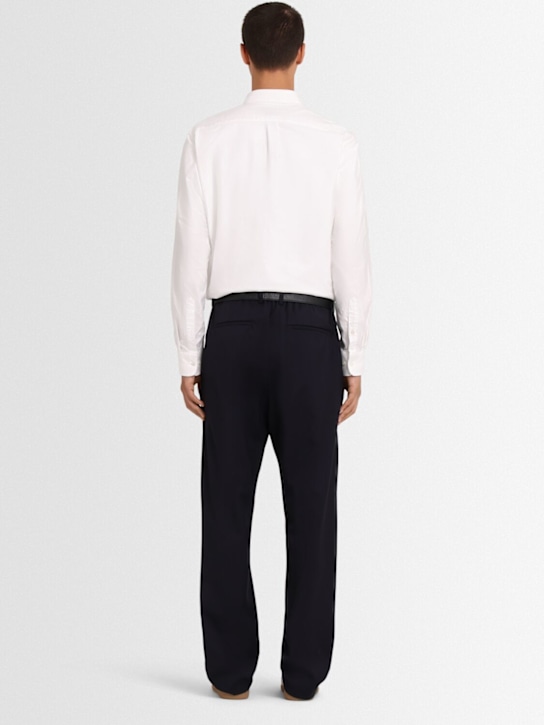 THE CORE: Pleated wool twill straight pants