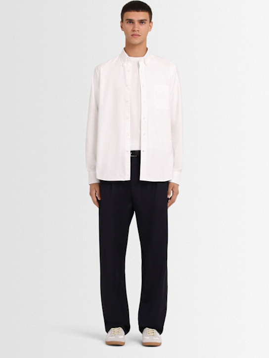 THE CORE - Pleated wool twill straight pants