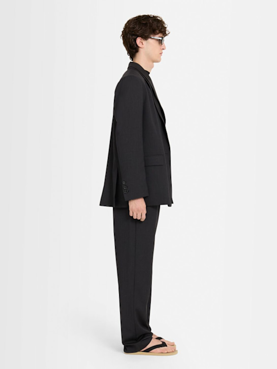 THE CORE: Pleated wool twill straight pants