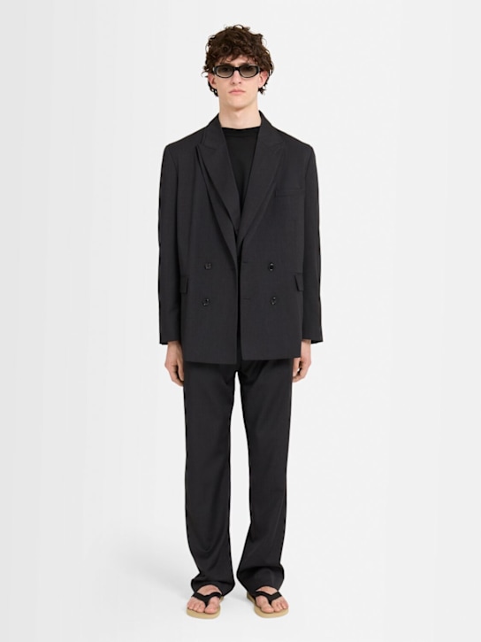 THE CORE - Pleated wool twill straight pants