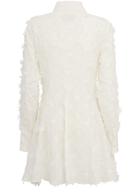 MSGM: Embroidered mini shirt dress w/ belt