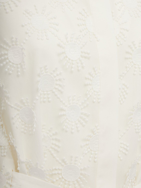 MSGM: Embroidered mini shirt dress w/ belt