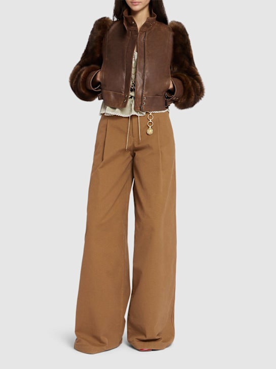 Chloé: Cotton canvas wide pants