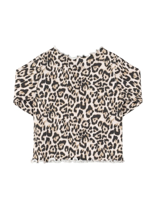 The New Society: T-shirt in cotton blend with leopard print