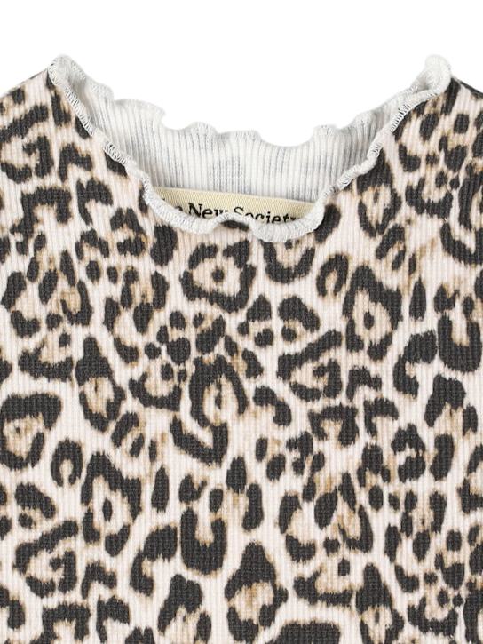 The New Society - T-shirt in cotton blend with leopard print