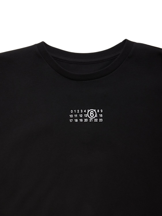 MM6 Maison Margiela - T-shirt cropped in jersey di cotone