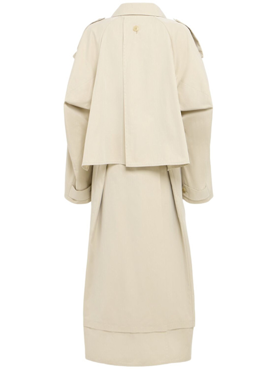 EENK: Cappotto lungo in misto cotone con cintura