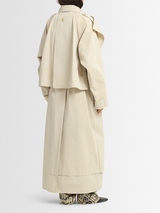 EENK: Cappotto lungo in misto cotone con cintura