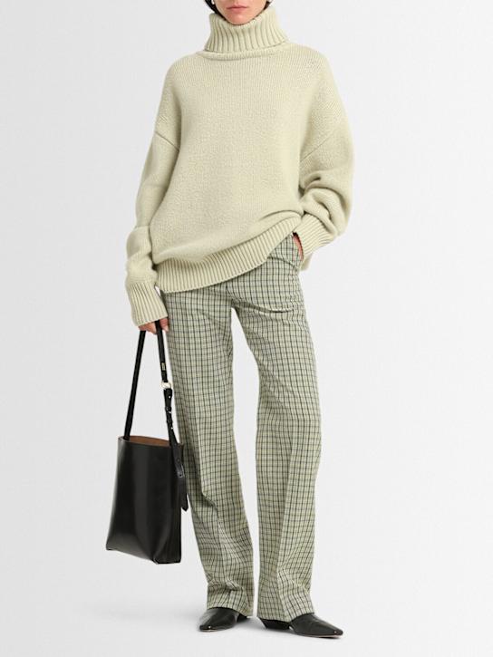 EENK: Pantaloni dritti in misto lana check