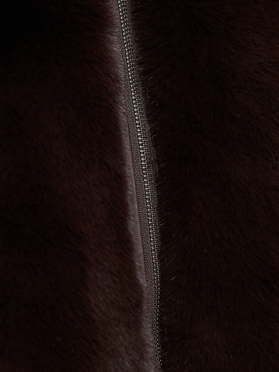 SKIMS: Cropped plush zip jacket