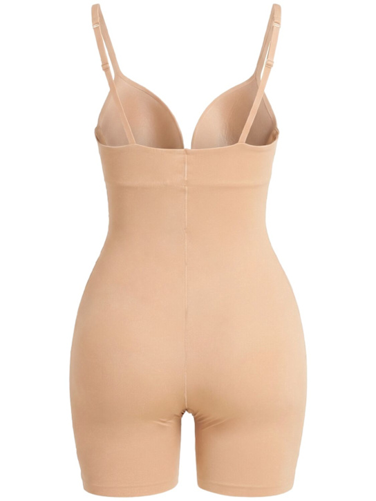 SKIMS: Nylon blend plunge mid thigh bodysuit
