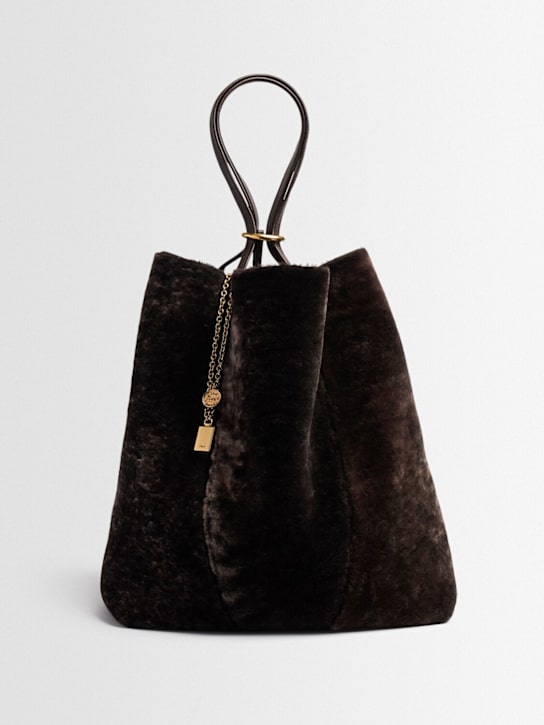 Chloé: Sac cabas en fausse fourrure Large Spin