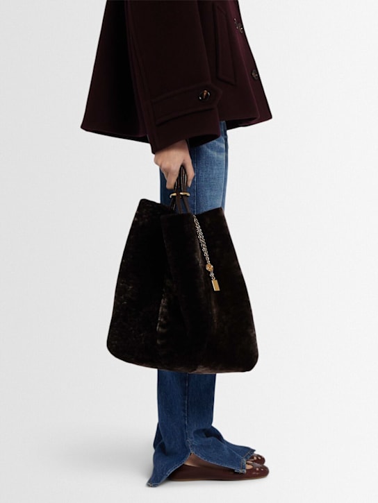 Chloé - Borsa shopping grande Spin in pelliccia