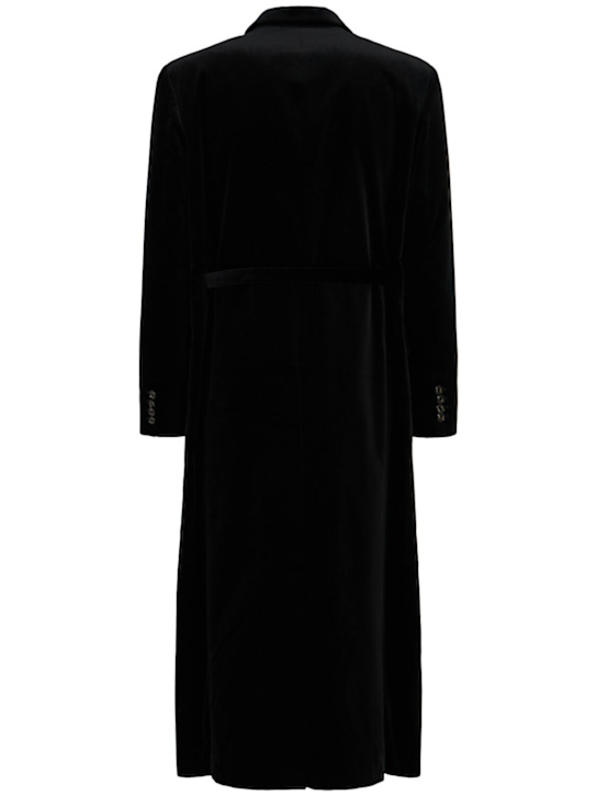 EENK: Belted cotton velvet long coat
