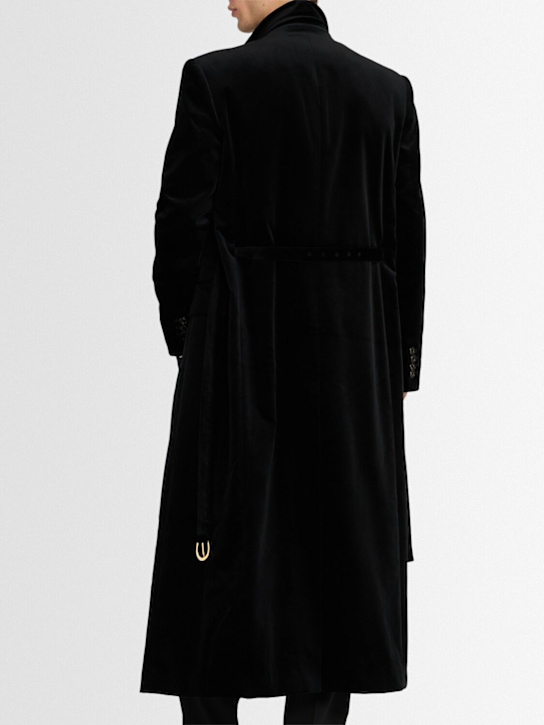 EENK: Belted cotton velvet long coat