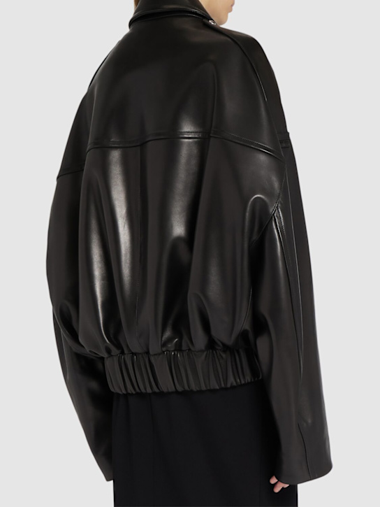 Khaite: Giacca Owey in pelle con zip