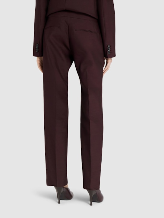 Khaite: Pantaloni dritti Callen in lana e seta