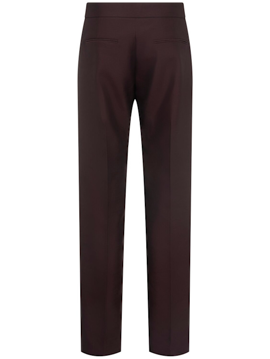 Khaite: Pantaloni dritti Callen in lana e seta