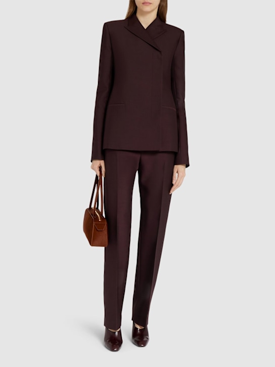 Khaite - Pantalon droit en laine et soie Callen