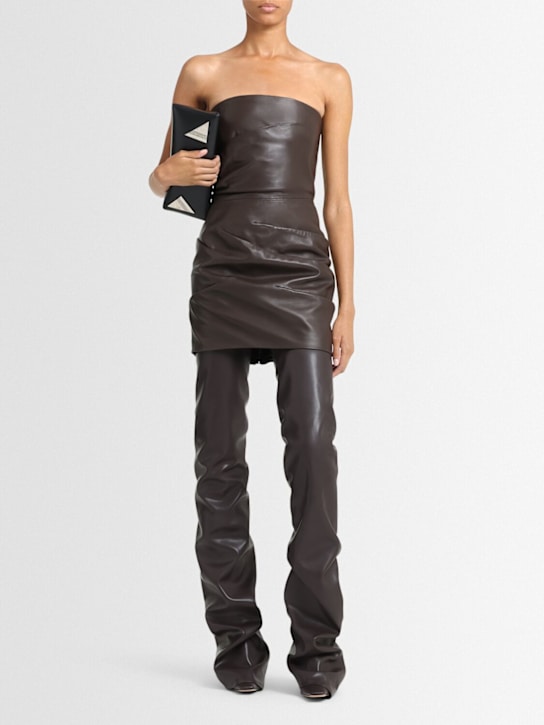 The Attico: Robe mini bustier en cuir