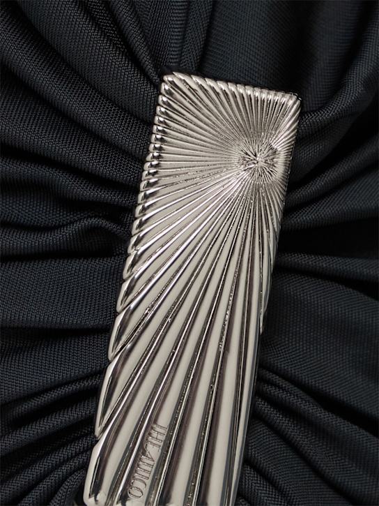 The Attico: Robe longue en matière drapée de viscose brillant