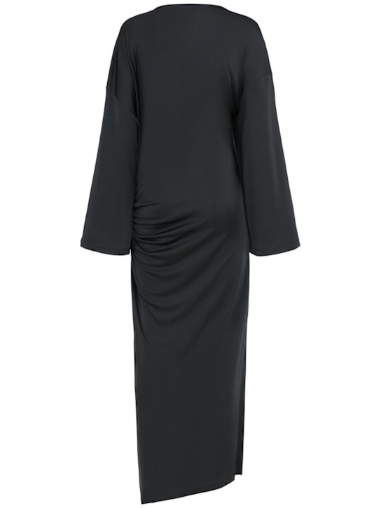 The Attico: Robe longue en matière drapée de viscose brillant