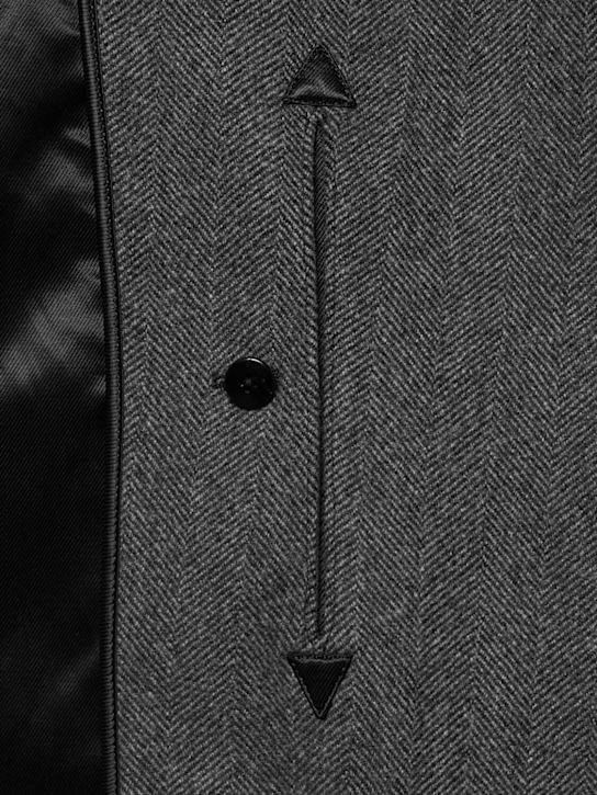 Tom Ford: Cappotto doppiopetto in lana spigata
