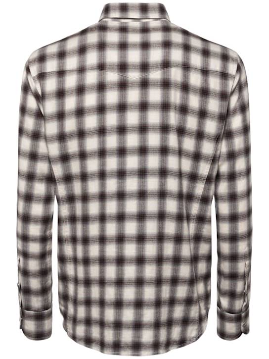 Tom Ford: Camicia western in misto cotone check