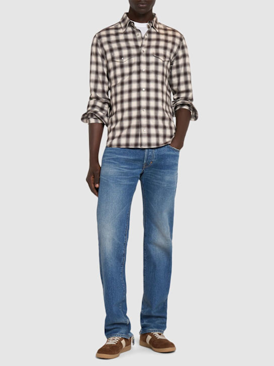 Tom Ford - Camicia western in misto cotone check