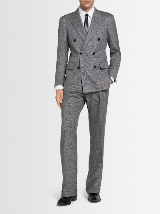 Tom Ford - Pantaloni Birdseye a vita alta