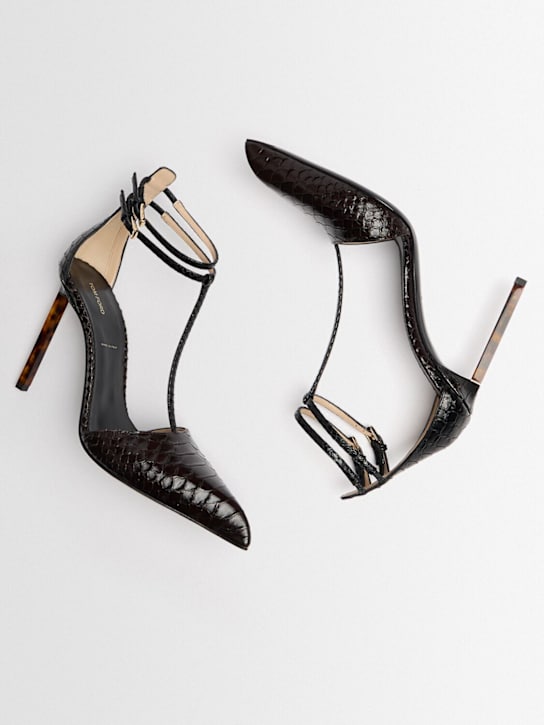 Tom Ford: Escarpins en cuir embossé python 105 mm