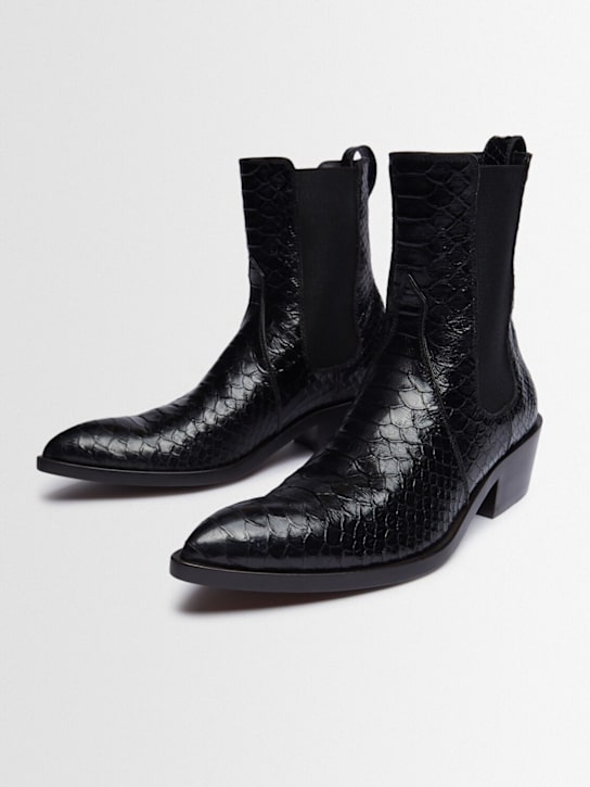 Tom Ford: 40mm hohe Chelseastiefel mit Pythonprägung