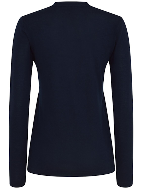 Annagreta: Pull-over à col rond en maille de laine Anna