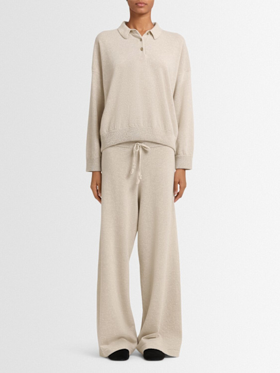 Annagreta - Pantalon évasé en maille de laine Aurora