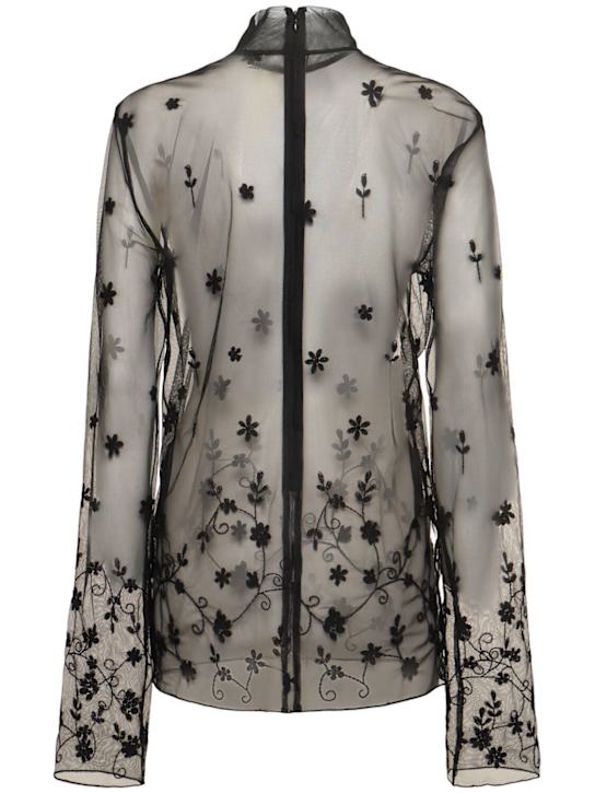Toteme: Chemise en tulle à fleurs brodées
