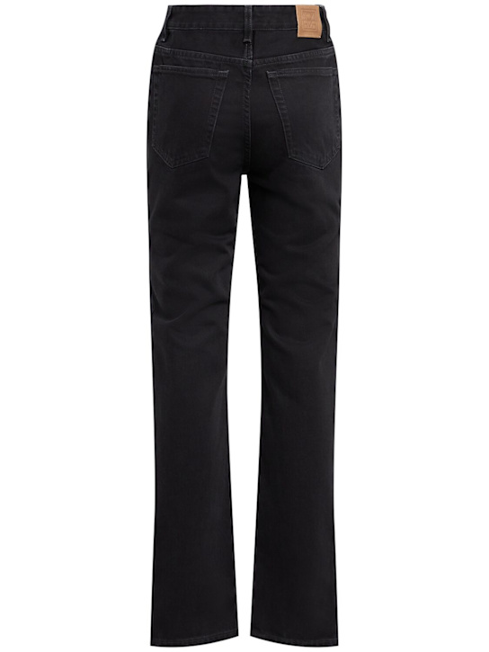 Toteme: Jean slim en denim de coton taille haute
