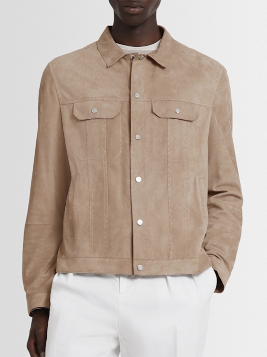 Brunello Cucinelli: Hemdjacke aus Leder