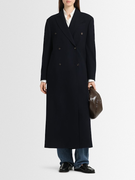 Brunello Cucinelli: Double breast compact wool blend coat