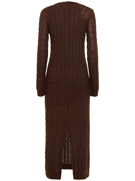 Brunello Cucinelli: Robe oversize en maille de mohair mélangé embelli
