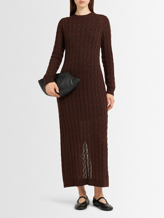 Brunello Cucinelli - Robe oversize en maille de mohair mélangé embelli