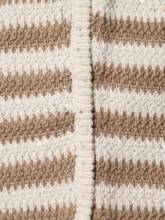 Brunello Cucinelli: Short en coton mélangé à rayures