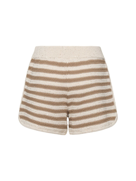 Brunello Cucinelli: Short en coton mélangé à rayures