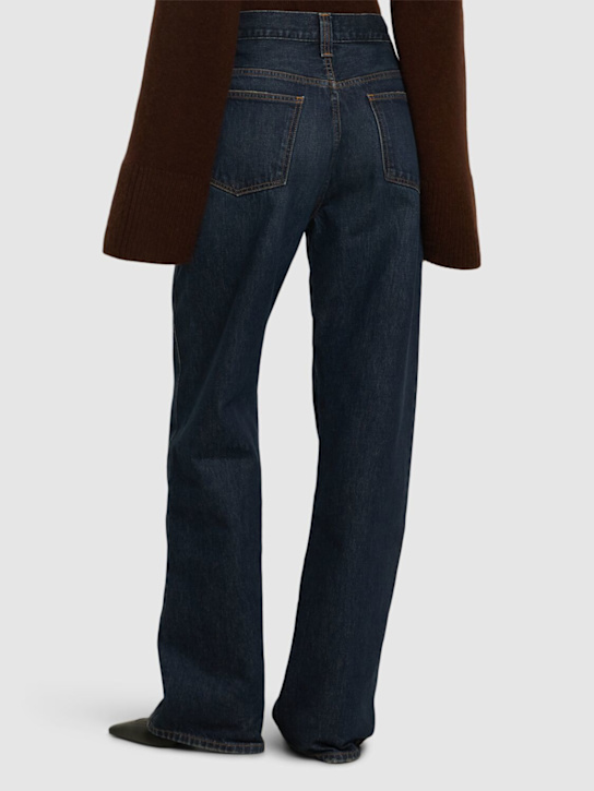 Khaite: Jeans rectos con cintura alta