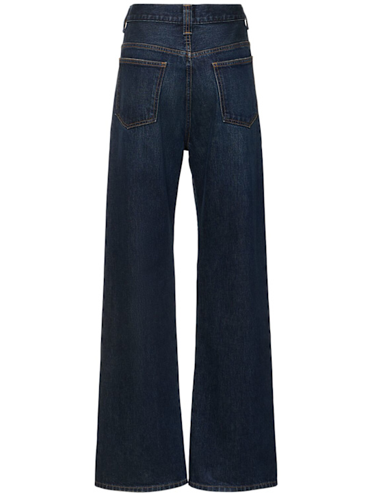 Khaite: Jeans rectos con cintura alta