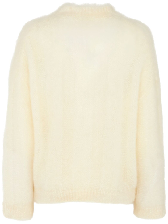 Brunello Cucinelli: Pull en maille de mohair mélangé à col ras-du-cou