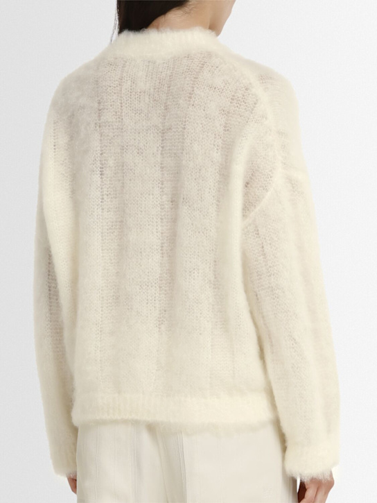 Brunello Cucinelli: Pull en maille de mohair mélangé à col ras-du-cou