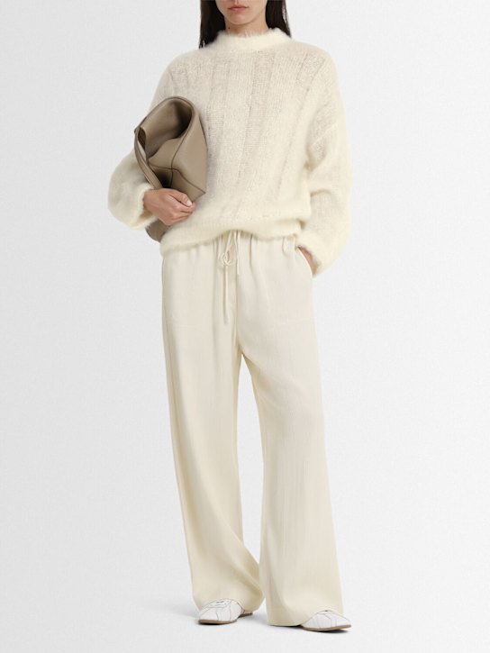 Brunello Cucinelli: Pull en maille de mohair mélangé à col ras-du-cou